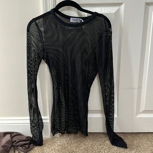 Hot black mesh long sleeve